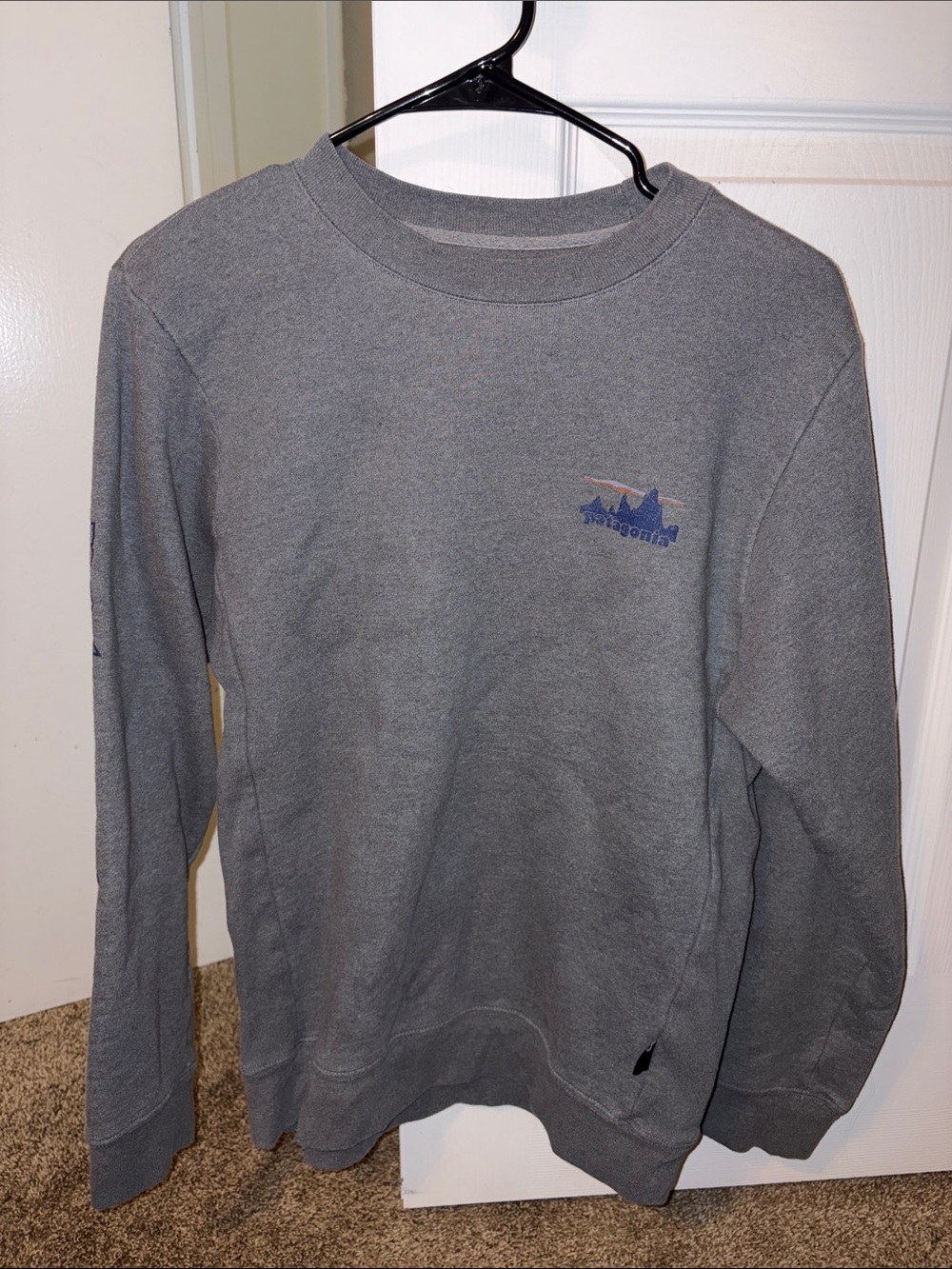 Patagonia Gray Crewneck Sweatshirt with Small Logo